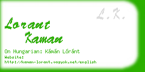 lorant kaman business card
